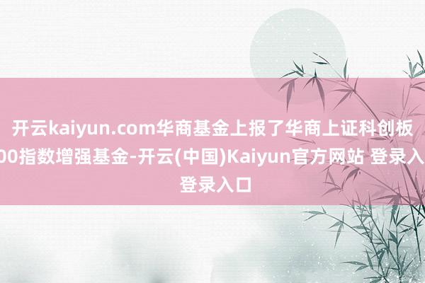 开云kaiyun.com华商基金上报了华商上证科创板100指数增强基金-开云(中国)Kaiyun官方网站 登录入口