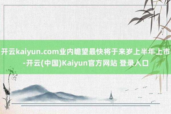 开云kaiyun.com业内瞻望最快将于来岁上半年上市-开云(中国)Kaiyun官方网站 登录入口