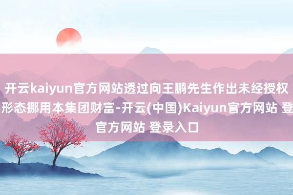 开云kaiyun官方网站透过向王鹏先生作出未经授权的报销形态挪用本集团财富-开云(中国)Kaiyun官方网站 登录入口
