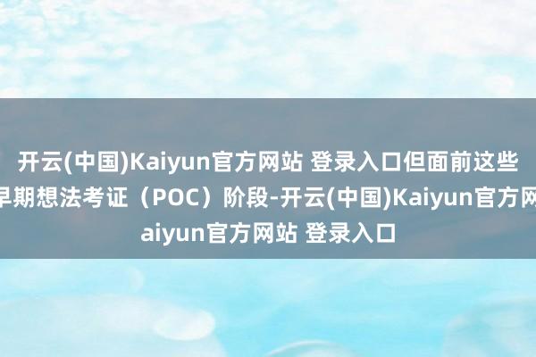 开云(中国)Kaiyun官方网站 登录入口但面前这些居品仍处于早期想法考证（POC）阶段-开云(中国)Kaiyun官方网站 登录入口