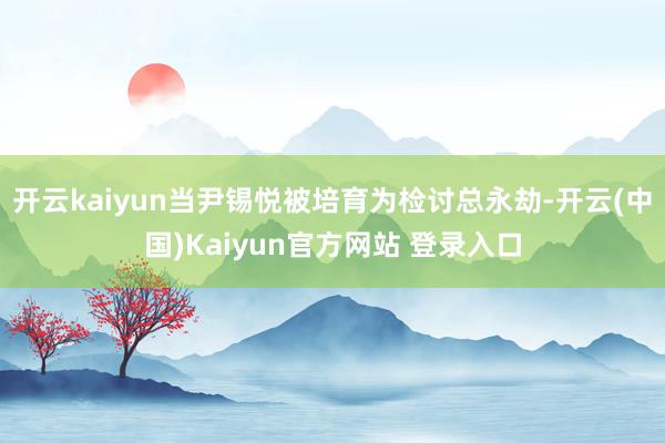 开云kaiyun当尹锡悦被培育为检讨总永劫-开云(中国)Kaiyun官方网站 登录入口