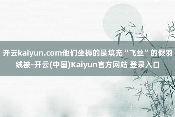 开云kaiyun.com他们坐褥的是填充“飞丝”的假羽绒被-开云(中国)Kaiyun官方网站 登录入口
