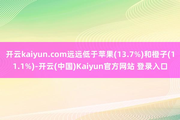 开云kaiyun.com远远低于苹果(13.7%)和橙子(11.1%)-开云(中国)Kaiyun官方网站 登录入口