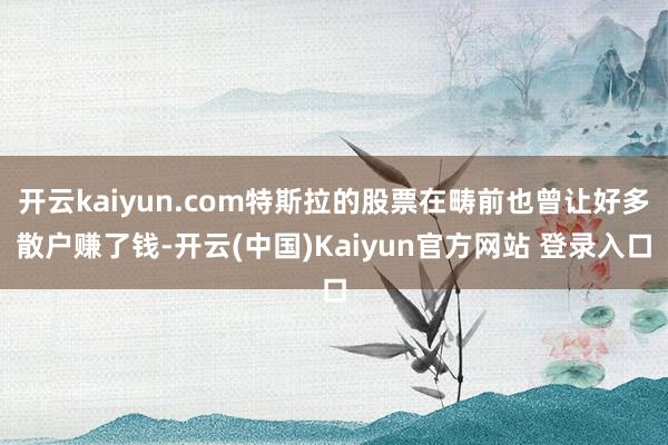 开云kaiyun.com特斯拉的股票在畴前也曾让好多散户赚了钱-开云(中国)Kaiyun官方网站 登录入口