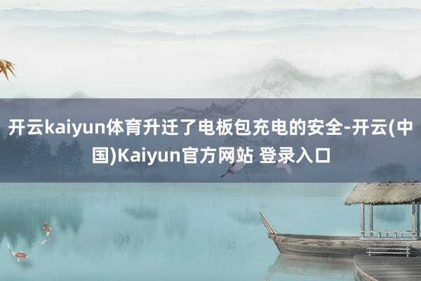 开云kaiyun体育升迁了电板包充电的安全-开云(中国)Kaiyun官方网站 登录入口